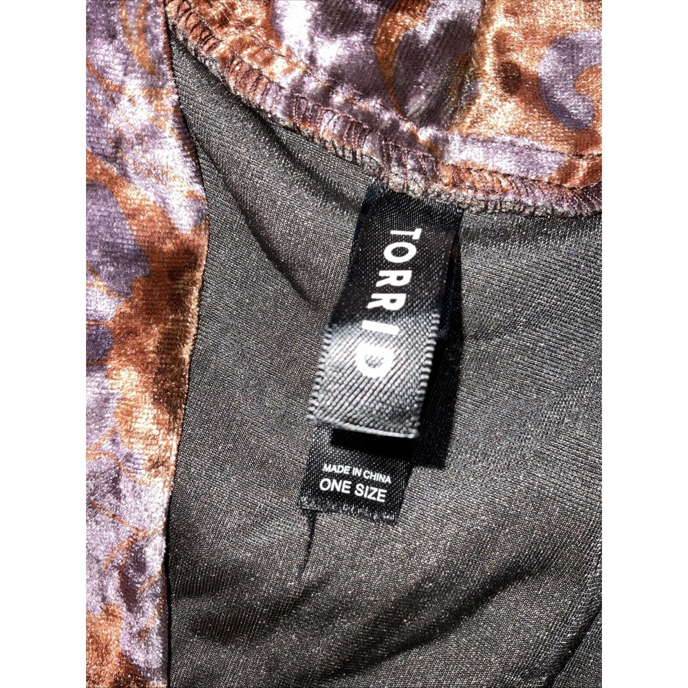 Torrid Velvet Burnout Ruana One Size Kimono Cardigan Copper Brown Boho Festival - Picture 5 of 8